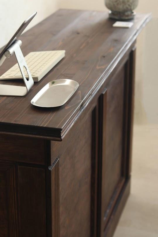 折畳みアンティークカウンター 折りたたみテーブル レジ台 キャッシャー 受付 ディスプレイ 店舗什器 マルシェ | 10枚目